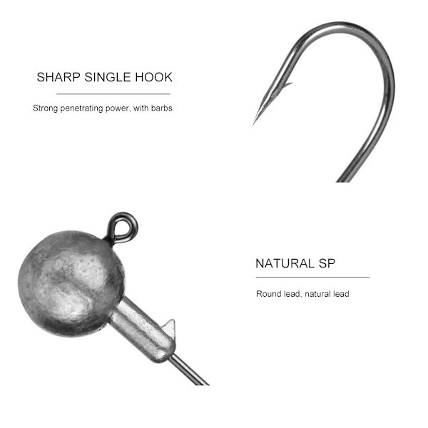 20 STK Fiskekrog Rundhoved Krog Fiskemadkrog Kit