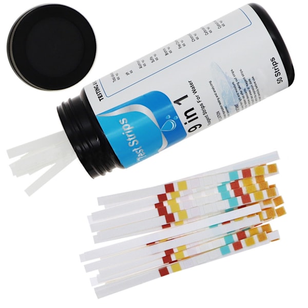 9 i 1 Bärbara Pool Vatten Test Strips 50 Hushållsvatten Renhet Snabb Test Strips för Dricka Akvarier Simbassänger