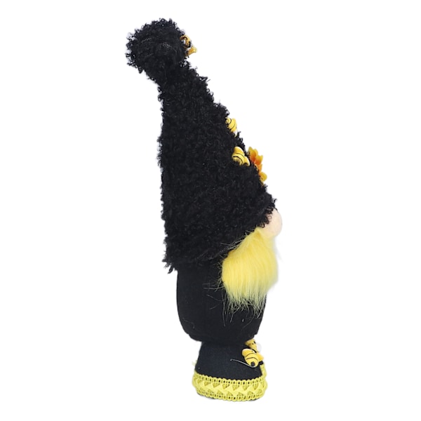 Ansiktslös docka Delikat söt maskot plysch gnom med gul solros blomma gnom docka för påsk bröllop födelsedag svart