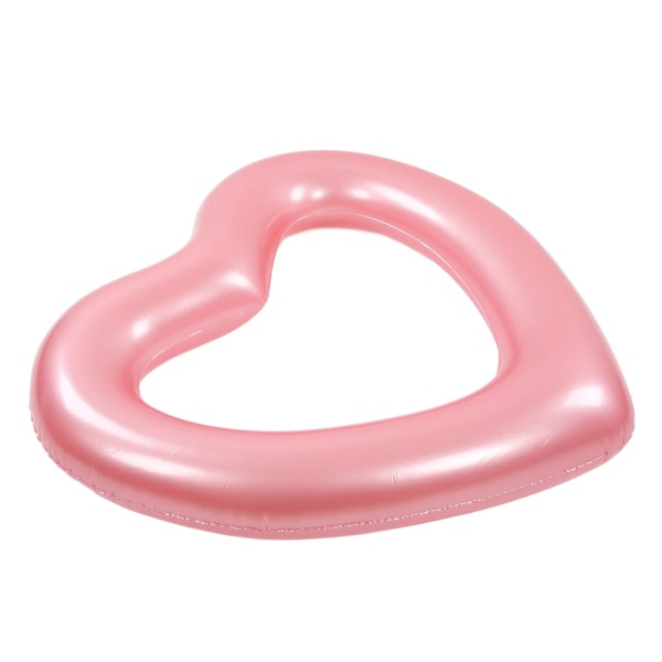 Hjärtformad simcirkel 120 cm tjock, rivsäker PVC-material Uppblåsbara poolflötringar för poolfeststränder Roseguld Rosa