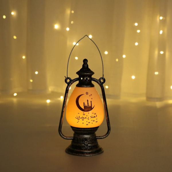 Ramadan-lampe Eid elektronisk stearinlys lysestake vindlampe for hjemmedekorasjon