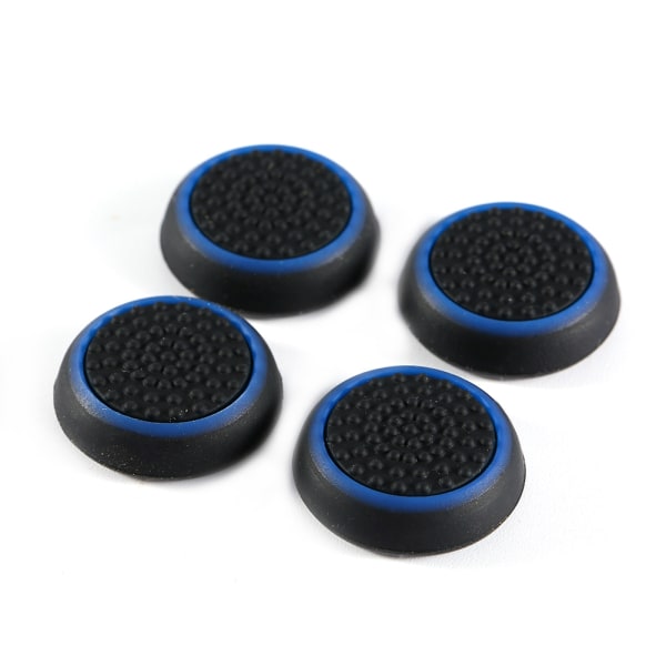 4 stk Silikonkontroller Tommelpinne Joystick Cap Deksel For PS3 PS4 XBOX Blå