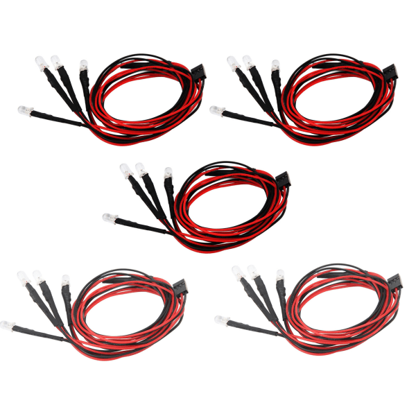 5 stk RC bil 4LED lys modifiserte frontlykter 5mm for Traxxas fjernkontroll modell bil Universal