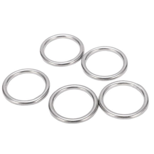 5 stk. Sveiset O-ring Rustfritt stål Marine Grade Rund Ring for Seiling Dykking Bagasje 4x30mm