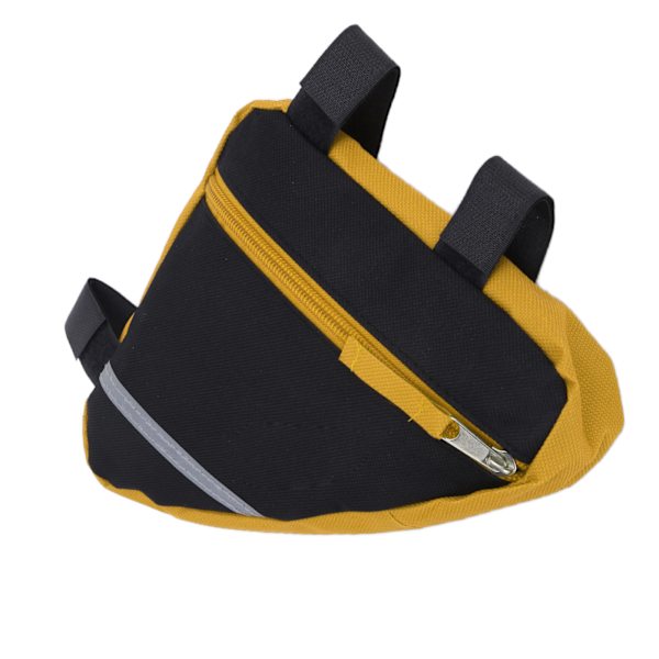 Cykeltrekanttaske Holdbar Multifunktionel Cykeltaske Nylon Cykeltilbehør til Udendørs Cykling Gul