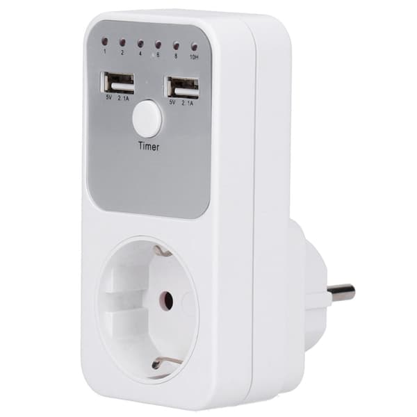 180~260V USB Smart Digital Nedtællingsur Stik til Computer Telefon Oplader