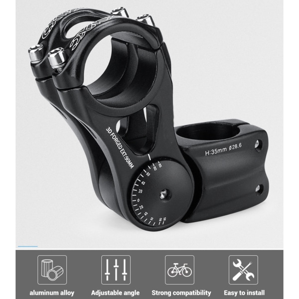 Stem Styre Stem Bike Gaffel Stem Justerbar ± 85° Styreforlengelse for terrengsykkel landeveissykkel