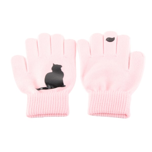 Kvinnor varma handskar utomhus stickade kallsäkra handskar höst och vinter förtjockade printed handskar