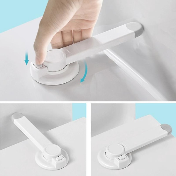 Enkel å installere barnesikring for toalettseter - spedbarnssikker, ingen verktøy nødvendig, 3 m lim, hvit (1 sett)