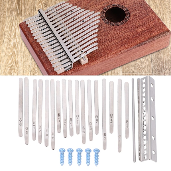 17 noter Kalimba tumpiano rostfritt stål nycklar set Musikinstrument DIY ersättningsdelar