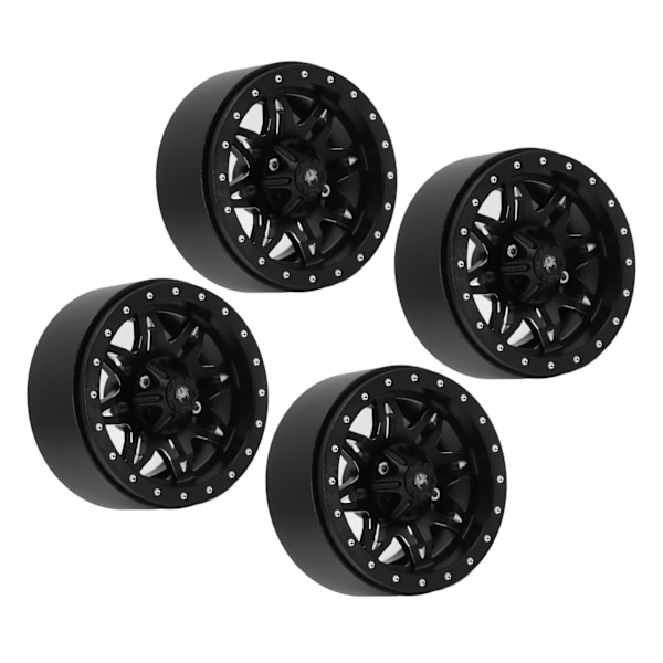 4 stk. For SCX10 Hjulnav Sølv Svart Aluminium Legering Stabil Enkel å Installere RC Hjulnav for Traxxas Utskifting
