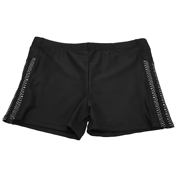 Badeshorts Polyester åndbart badebadetøj Strandbløde shorts til mænd BlackXXL