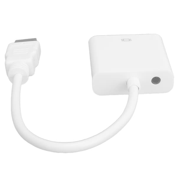 HDMI til VGA Adapter Konverter Kabel til Computer Laptop Skærm Projektor Hvid
