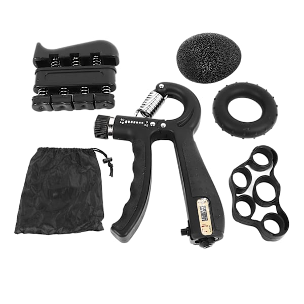 5 stk. Grip Strengthener Trainer Kit Håndtreningsball Finger Trainer Bærbar Håndgrep Treningssett for Hjemmekontor