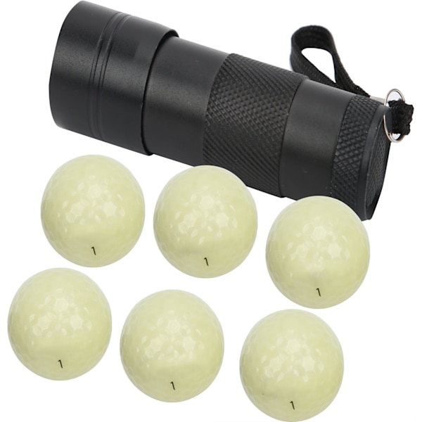 6 stk Golf Fluorescerende Lysballer Nattøvelse Lys Glødende Ball for Golf Trening