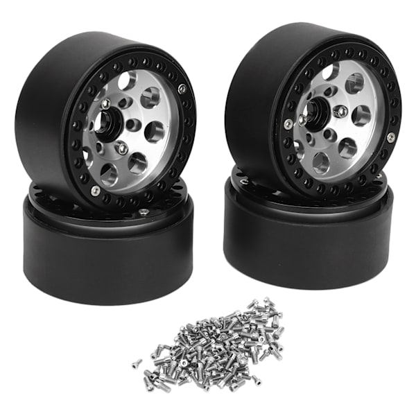 4kpl RC Vanteen Kehä 1.9 Tuuman Alumiiniseos Vakaa RC Auton Pyörän Napa Axial SCX10 II III Hopea