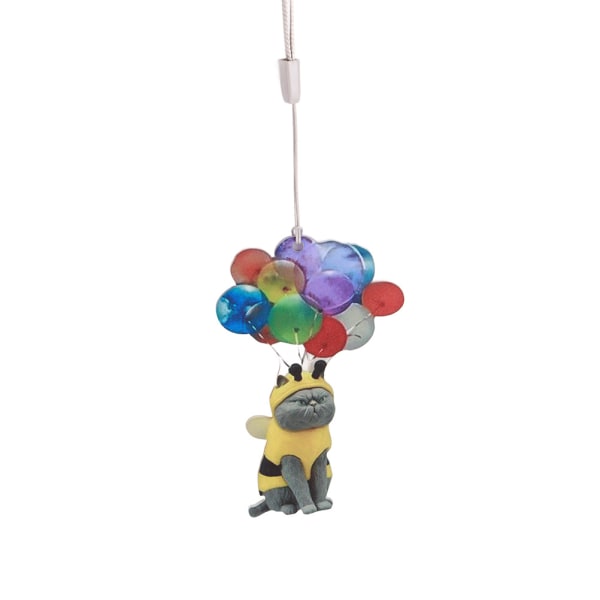 Cat Car Hängande prydnadsföremål med färgglada ballong bilhänge Interiör bilhänge hängande prydnadsdekoration