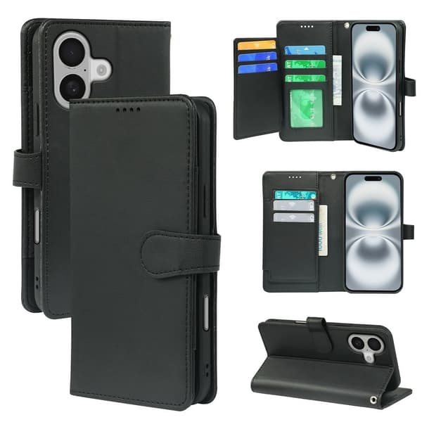 SKALO iPhone 17 9-RUM Pung Etui - Sort Svart black