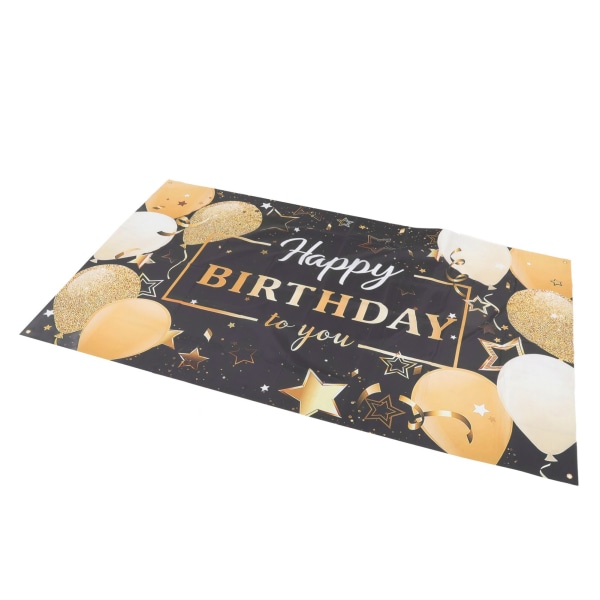 Glad födelsedag bakgrundsbanderoll stor svart och guld ballong glitter födelsedag bakgrundsskylt för födelsedagsfest svart bakgrund ballongbanderoll