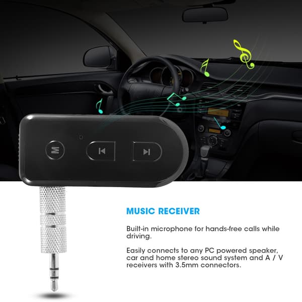 Trådløs Bluetooth Audio Receiver Bil 3.5mm Aux Jack Musik Adapter