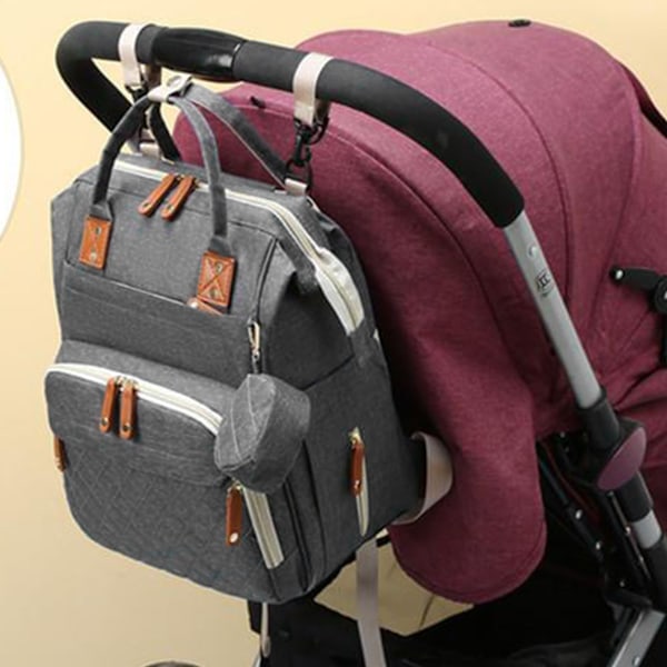 Mummy Ryggsäck Bärbar Justerbar Vattentät Nylon Stor Kapacitet Fack Ryggsäck för Resor Grå