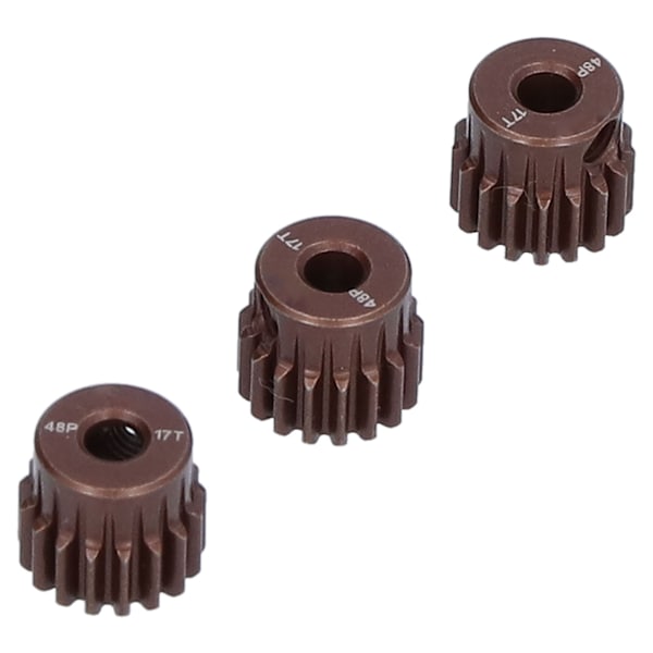 3 stk 48DP 17T stålpinjonggir for 1/10 RC bil 3,175 mm aksel børsteløs/børstet motor