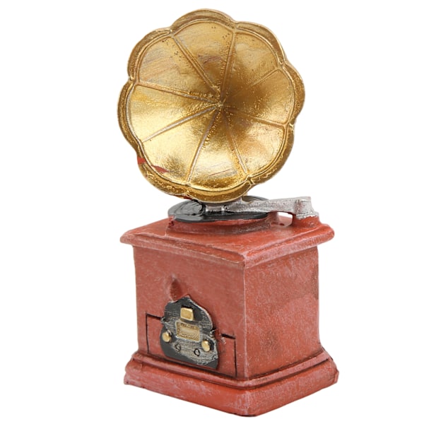 Dollhouse Mini Phonograph Exquisite Resin Realistic Miniature Gramophone Model for 1:12 Dollhouses