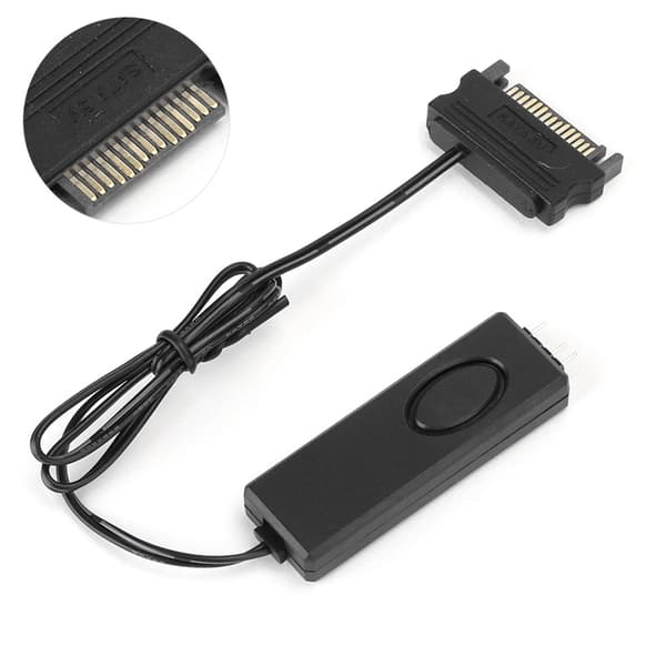 RF Fjernbetjening Ventilator Lys Controller PC Tilbehør 5V Symphony ARGB Sort SATA‑Pin(Sort)