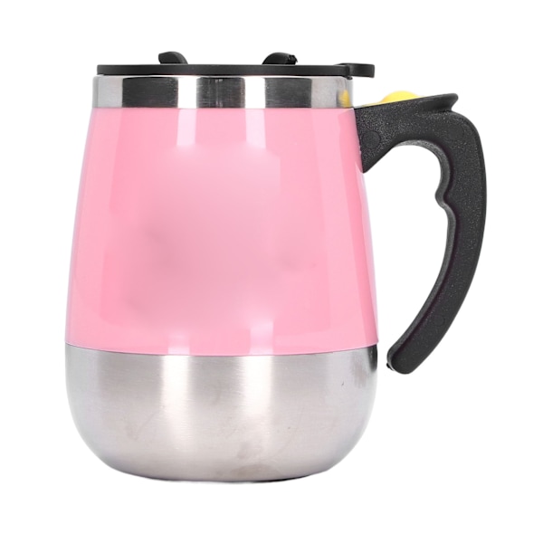 Självrörande mugg Automatisk blandning Magnetisk mugg Rostfritt stål Kaffe kopp för drycker Te Varm choklad MjölkRosa