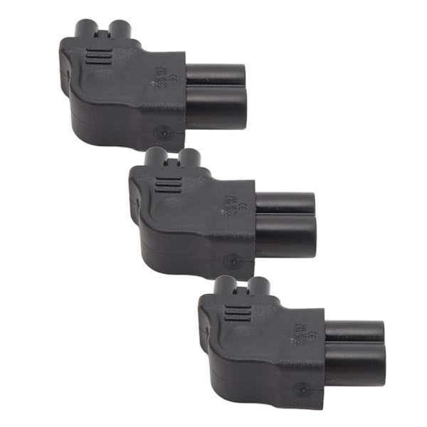 IEC320 C6 till C5 power hane till hona rätvinkel power Adapter för skrivarskanner 3st 250V