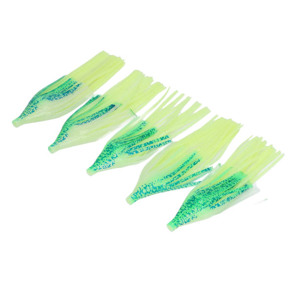 5kpl Octopus Soft Bait Luminous 20cm Paksu PVC Hame Kalastus Viehe Ulkokalastukseen Vihreä