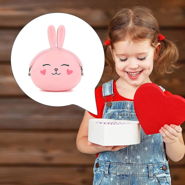 Rabbit Kids Coin Purse - tegneserie silikon lommebok for jenter bursdagsfest gave
