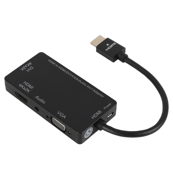 CableDeconn HDMI til DVI 4K/VGA/HDMI 4K/Audio 4-i-1 Adapter konverterkabel til pc/telefon