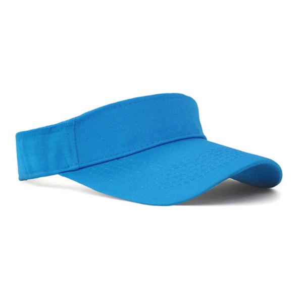 Adult Hollow Top Sun Hat Canvas Sunshade Cap Protection Hat for Outdoor Sports Cycling Blue