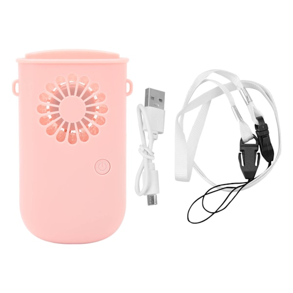 Kannettava kaulatuuletin, 3 nopeutta, ladattava 800mAh mini-kaulakorutuuletin toimistoon, retkeilyyn, vaellukseen, pinkki