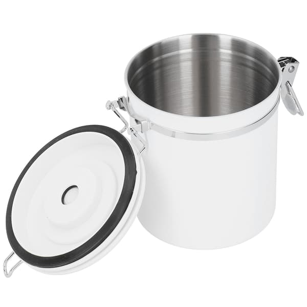 Forseglet beholder i rustfrit stål til kaffe, mel, sukker med udløserventil