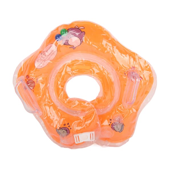 Halsring för spädbarn, dubbel luftmunstycke, PVC, dubbel luftkudde, läckagesäker simring för spädbarn, orange