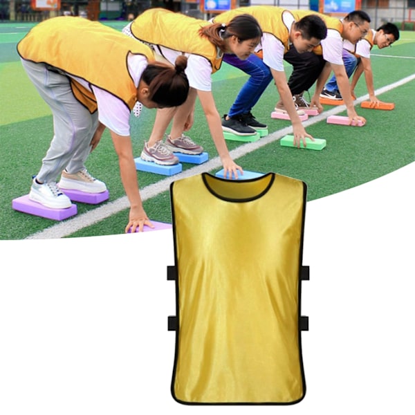 Träningsväst för Fotboll Basketboll Scrimmage Lagträning Västar Pinnies Tröjor för Ungdomar Vuxna Fotboll Volleyboll Sport Gult Vuxna Fri Storlek