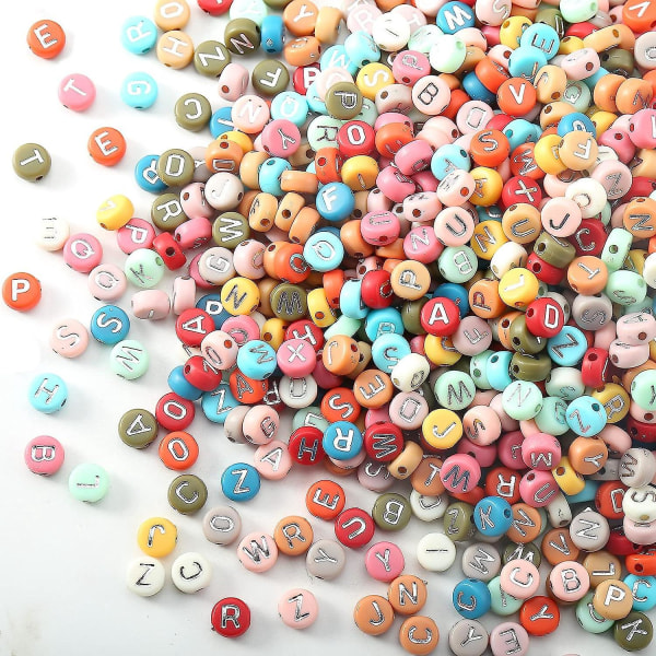 1000 stk fargerike bokstavperler for gjør-det-selv-armbånd og smykker til barn
