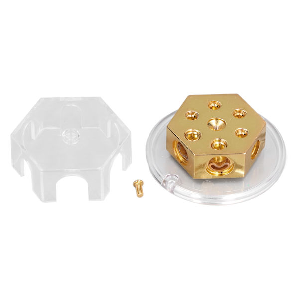 Fordelingsblokk Jordledning Negativ Splitter 2x0 Gauge Inn 4x4 Gauge Ut Sikringsholder for Bil Audio Forsterker