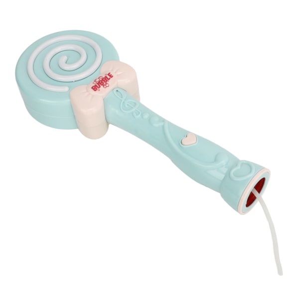 Bobleblåserstav Lollipopstil med lys musikk Elektrisk magisk boblestav Automatisk blåsende boblepistol lyseblå