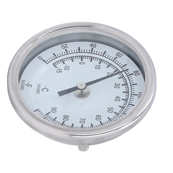 Bimetallisk termometer G1/2 304 rustfrit stål ‑15°C til 90°C 83mm diameter grilltermometer med høj nøjagtighed