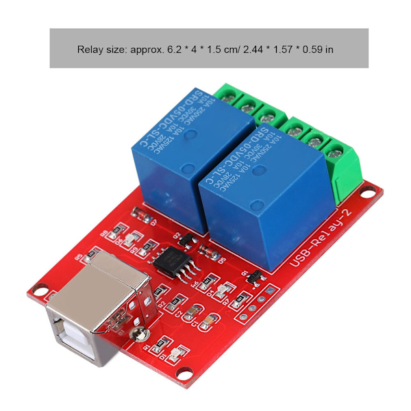 2-kanals 5V dator USB Smart Switch Controller PC Relay Drive Module Expansion Board