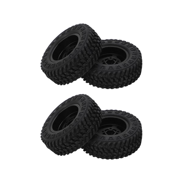 4kpl 55mm etu- ja takarenkaat ja 5-puolaiset metallivanteet AXIAL SCX24 1/24 RC-autolle, musta