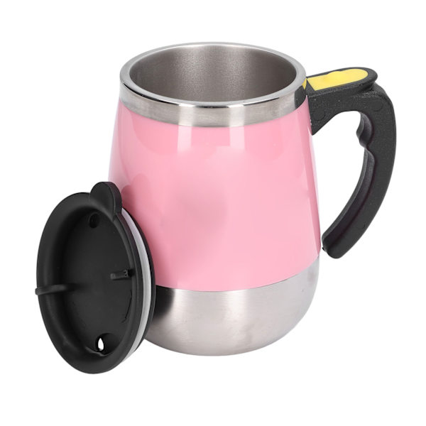 Självrörande mugg Automatisk blandning Magnetisk mugg Rostfritt stål Kaffe kopp för drycker Te Varm choklad MjölkRosa