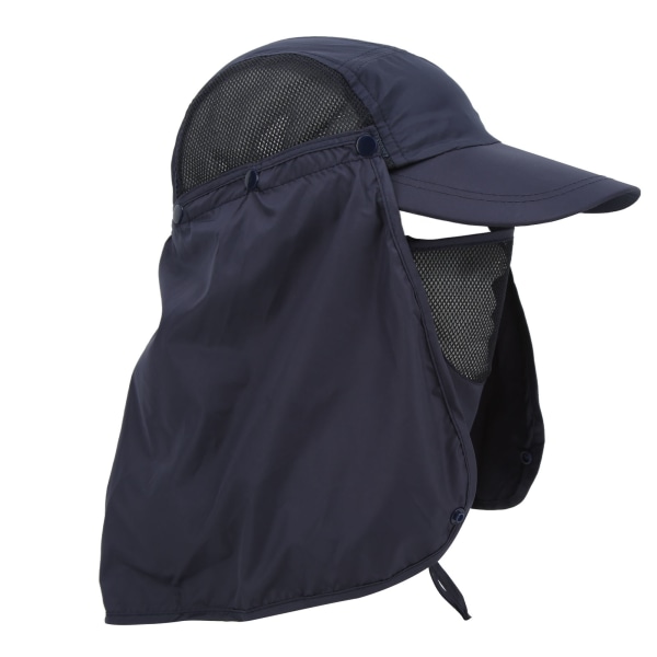 Solskyddsmössa Vindtät Sand Prevent med Cover för Utomhusfiske Vandring CampingNavy Blue