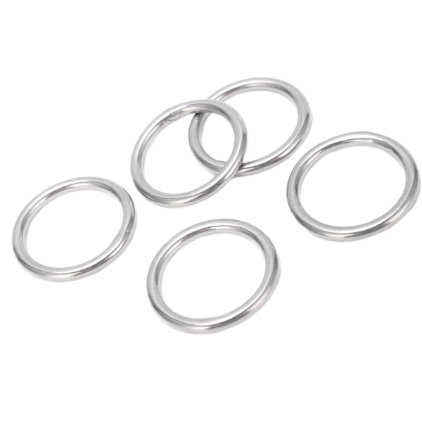 5 stk. Sveiset O-ring Rustfritt stål Marine Grade Rund Ring for Seiling Dykking Bagasje 4x30mm