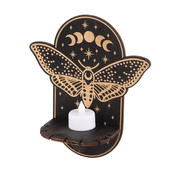 Trefot i tre med LED-dyrholder, krystalldisplaystativ for meditasjon, hjemmedekor