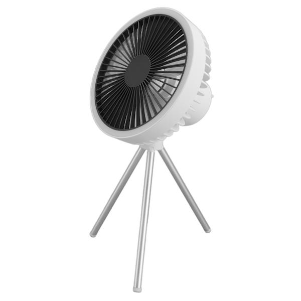 Tripod-ventilator 10000mAh 3 gear justerbar timingfunktion bærbar bordventilator med lys til udendørs camping hvid