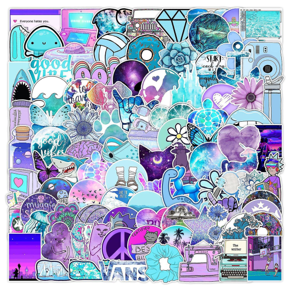 100 lilla Vsco estetiske vanntette klistremerker for bærbar PC, skateboard, bil, motorsykkel, sykkel, PS4-veske, snowboard, leker